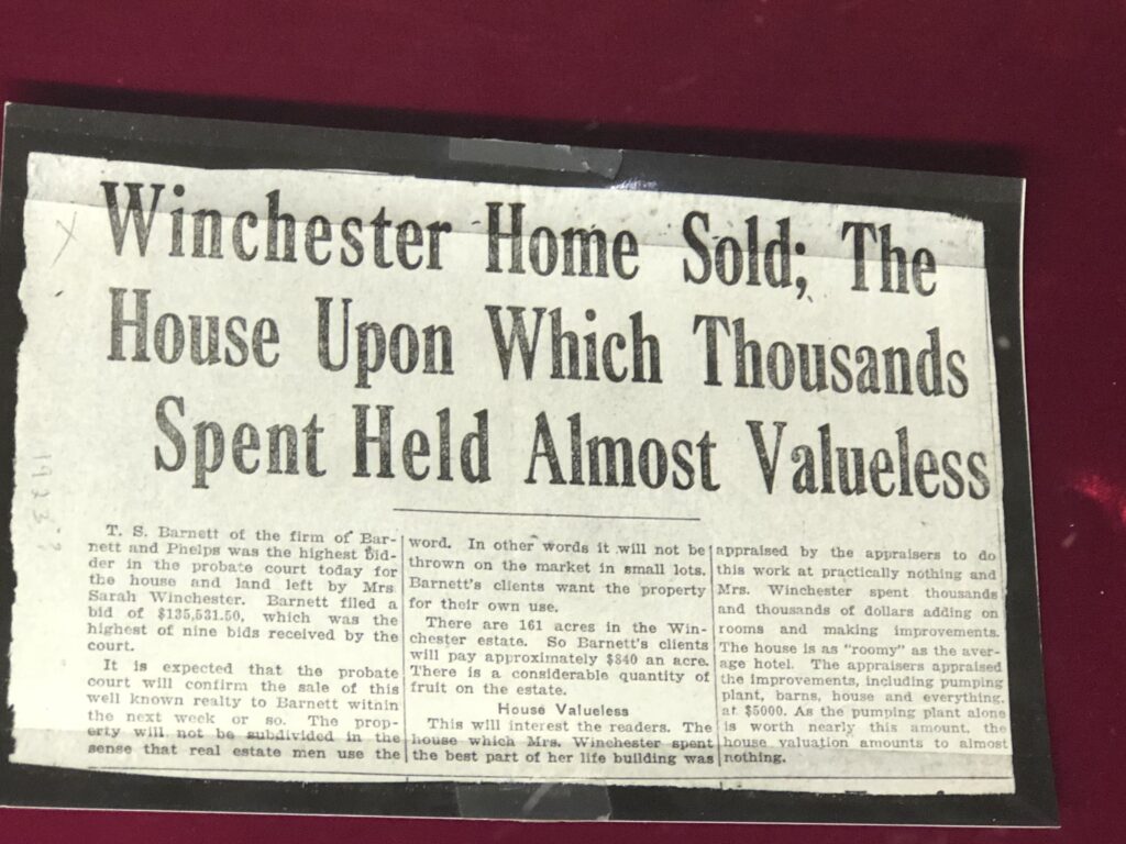 Winchester House - almost valueless 