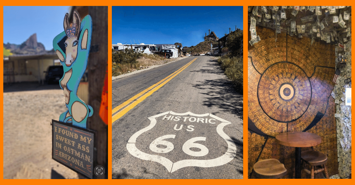 Oatman, Arizona: Route 66, Dollar Bar, Donkey