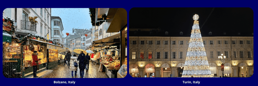 Christmas Towns Bolzano and Turin, Italy