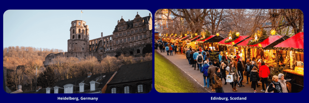 Christmas Towns Heidelberg and Edinburg
