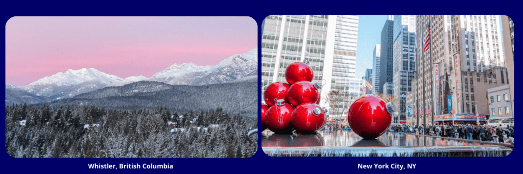 Christmas Towns Whistler BC and NYC