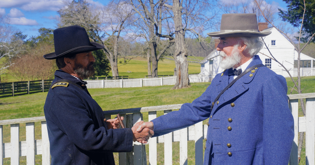 Appomattox VA Grant & Lee Handshake