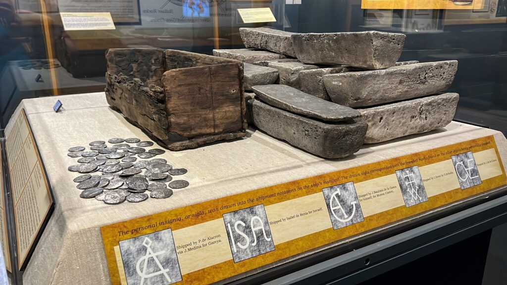 Silver bars  recovered from the Atoche shipwreck at the Mel Fisher Museum in Key West Florida 