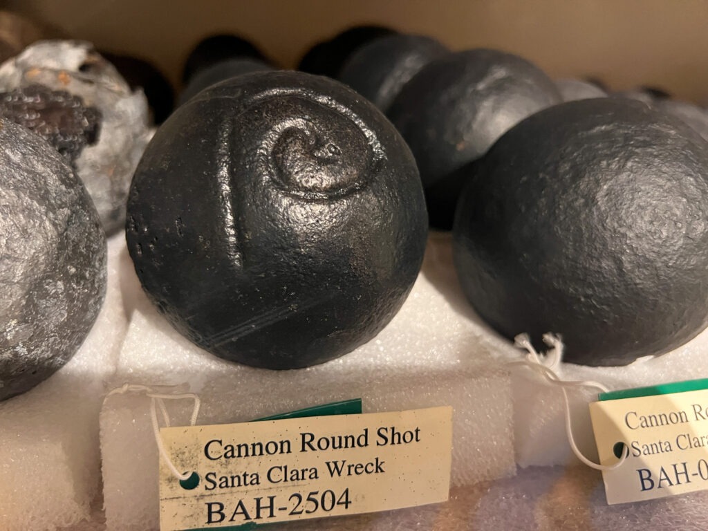 Canon balls recovered from the Atoche shipwreck at the Mel Fisher Museum in Key West Florida 