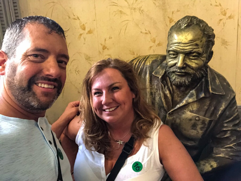 Hemingway statue at Floridita Bar in Havana, Cuba 