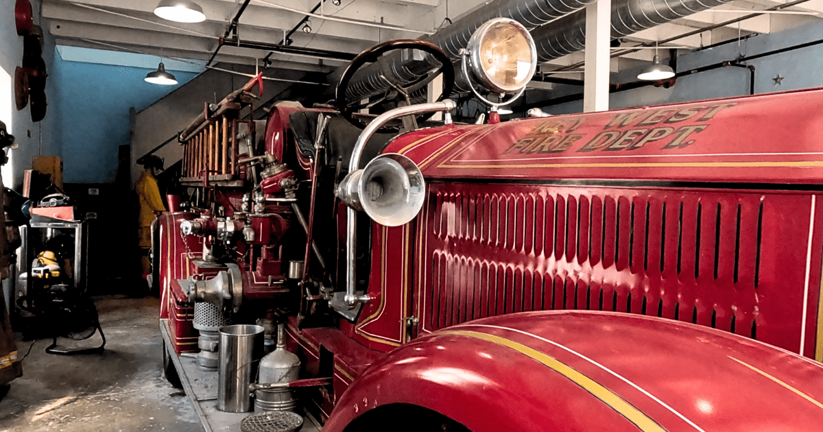 Key West Firehouse Museum - historic fire truck
