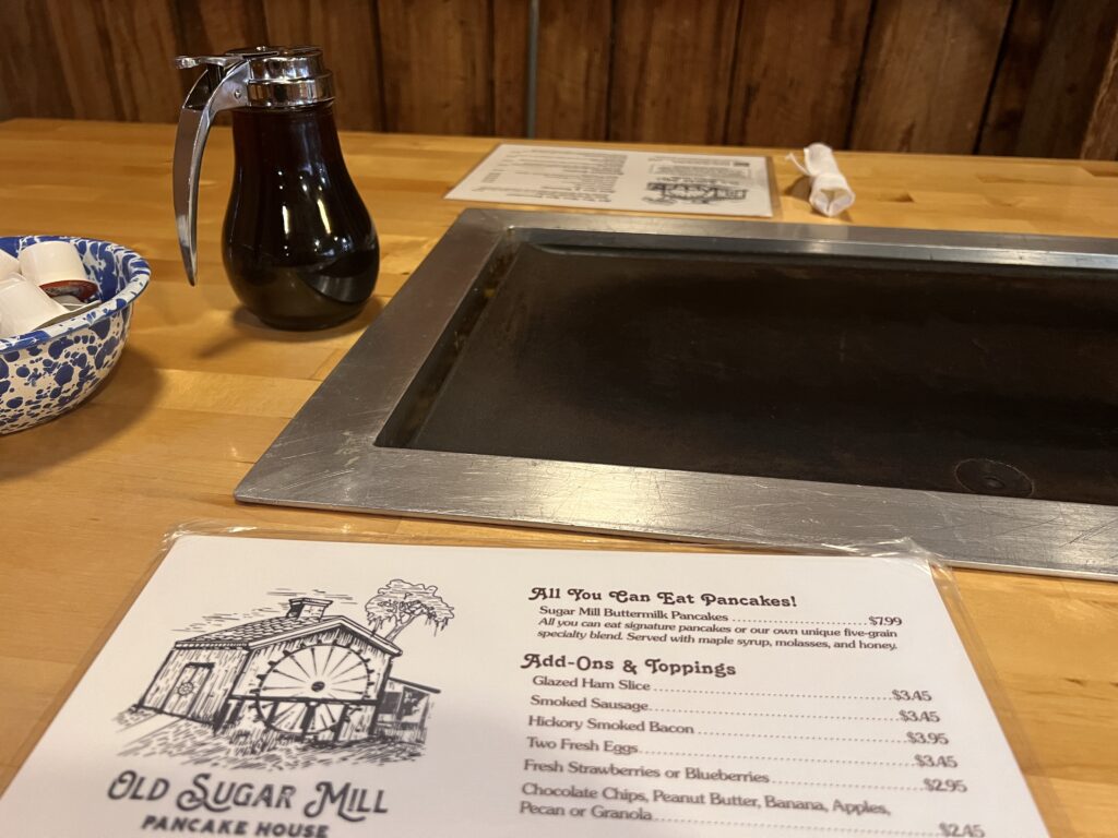 Old Sugar Mill Griddle Table at DeLeon Springs State Park 
