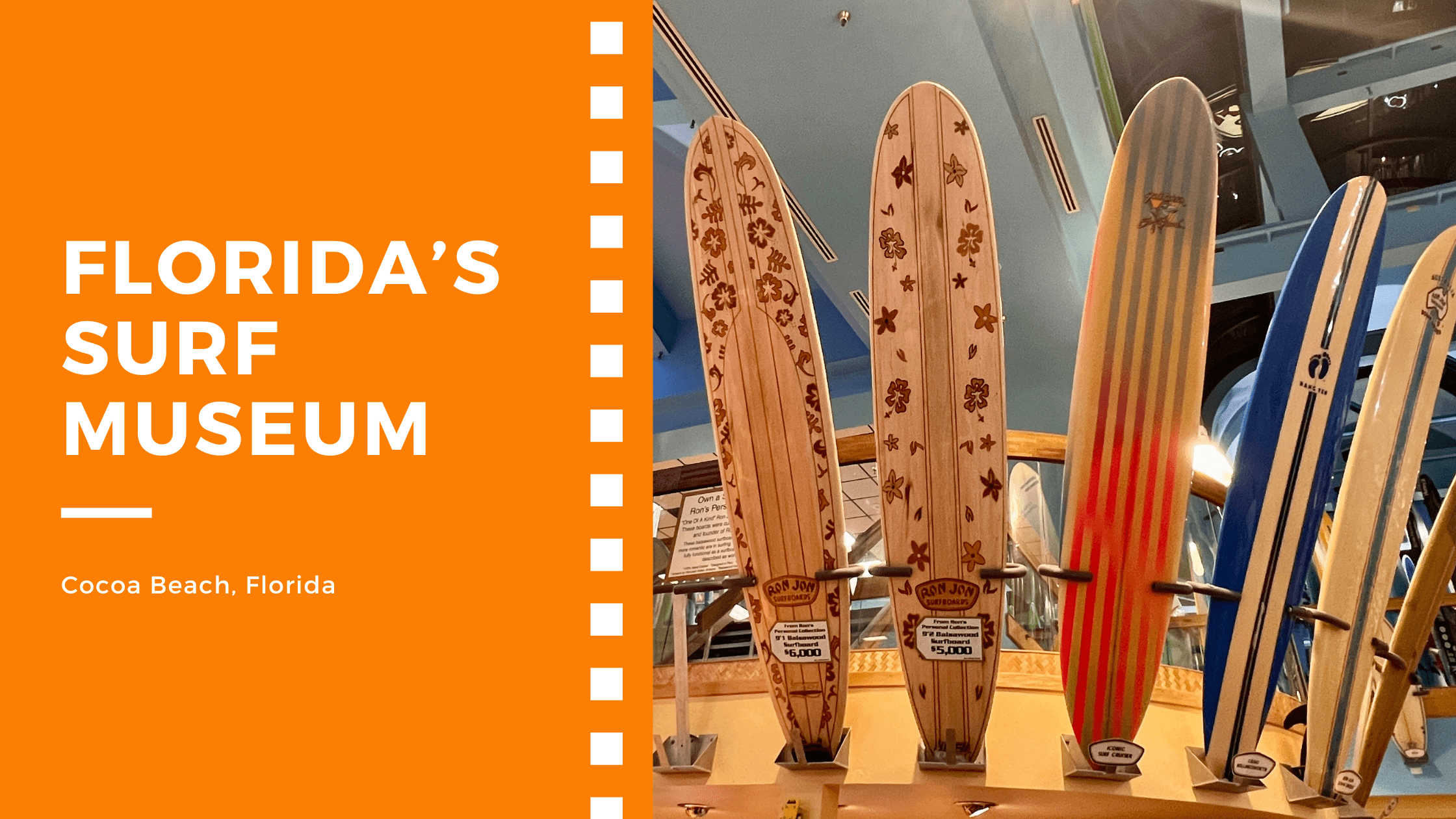 surf boards at Florida Surf Museum in Cocoa Beach florida