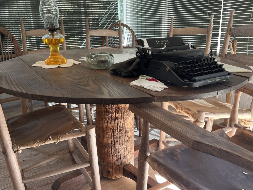 Author Marjorie Kinnan Rawlings writing table and typewriter in central Florida