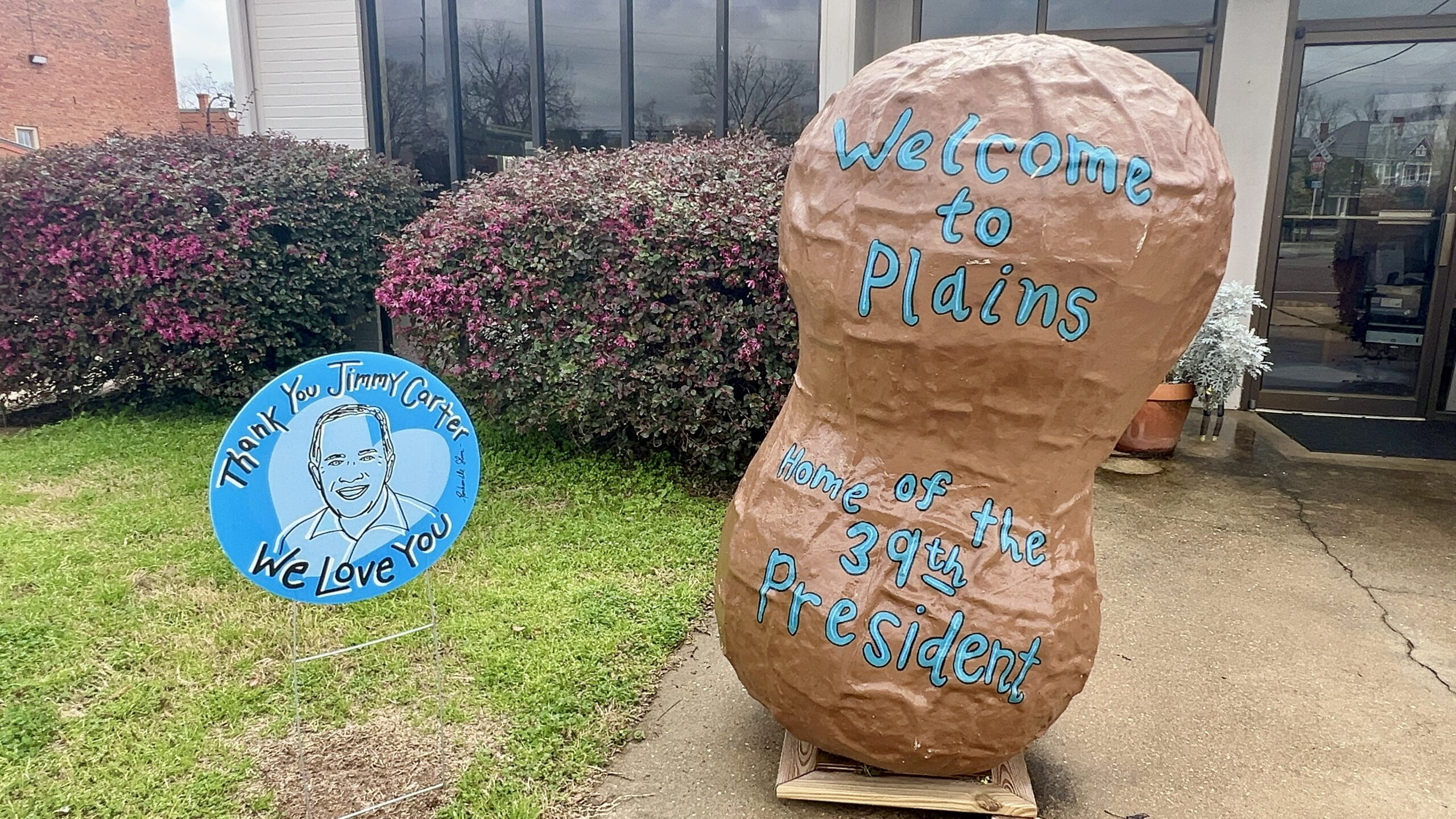 Plains Georgia peanut thanking Jimmy Carter