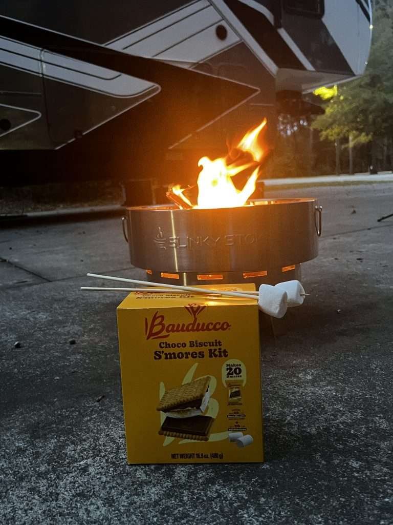 Slinky Stove collapsible firepit and Baducco smores 