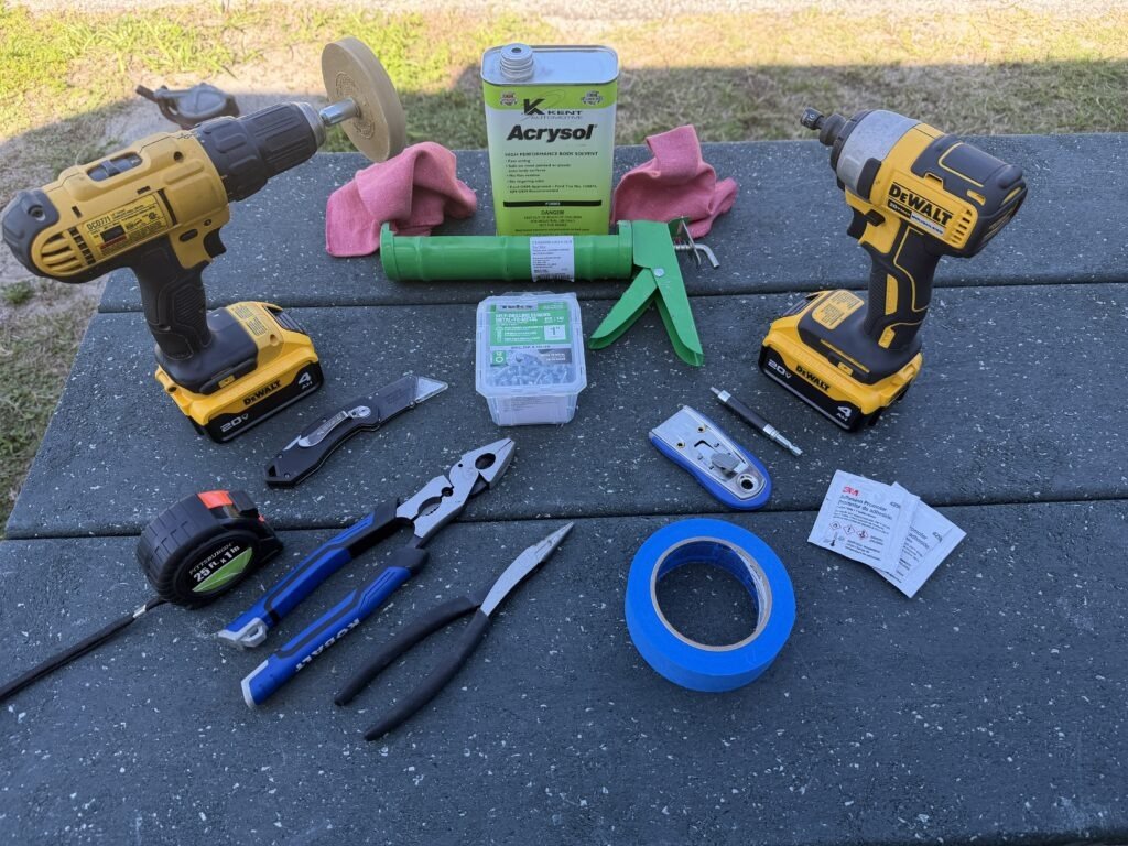 Tools for our Flip N Seal RV Slide Seal Replacement