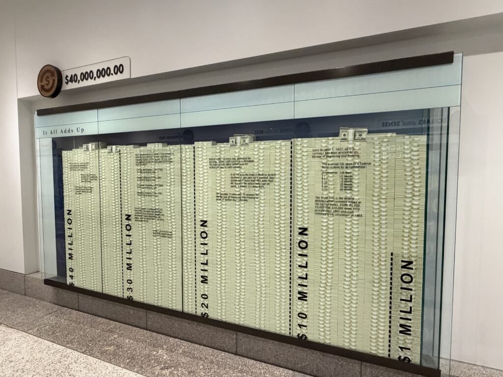 Kansas City Money Museum wall of money $40 million